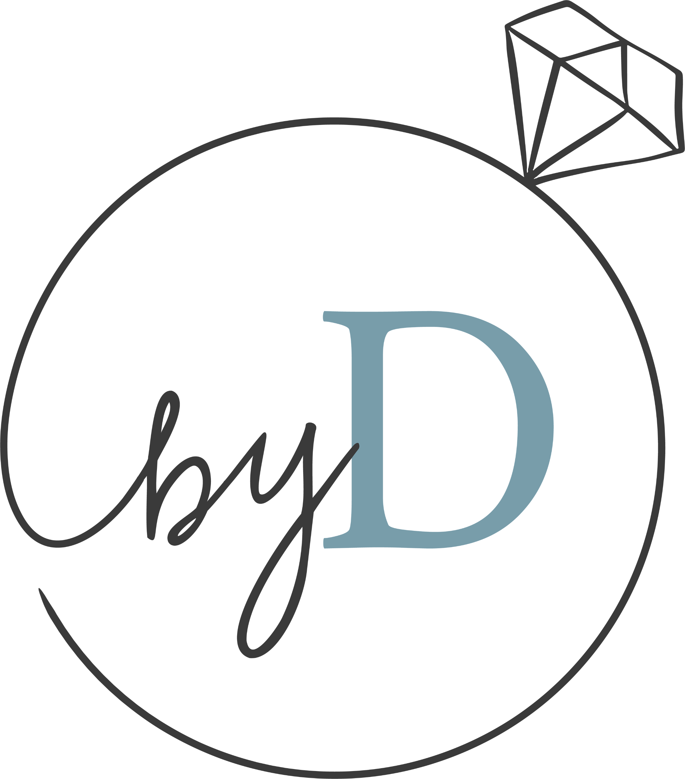 Organized by Day_Secondary Logo with Diamond_Charcoal with Muted Teal_Large